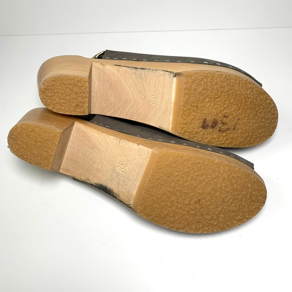 Bryr Suzie Spanish Mid Heel Clogs Peep Toe Grey 8 - Picture 5 of 8